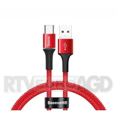 Baseus Kabel USB-C z podświetleniem LED Halo do Huawei SuperCharge, 5A, 1m, 40W (czerwony)