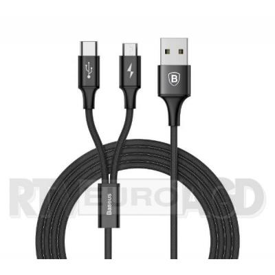 Baseus Kabel USB Rapid 2w1 Micro + USB-C 3A 1.2m (czarny)