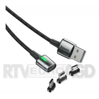 Baseus Kabel magnetyczny Zinc Kit micro USB / USB-C / Lightning 1.5/2A 2m (czarny)