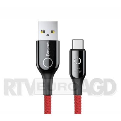 Baseus Kabel USB-C z diodą LED C-shaped QC 3.0 1m (czerwony)