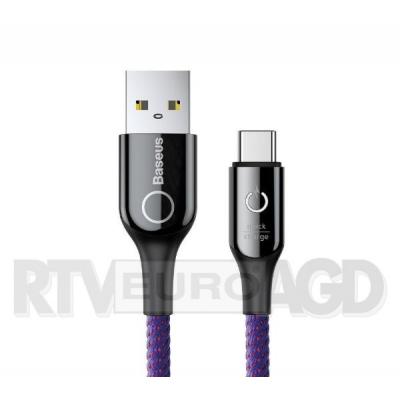 Baseus Kabel USB-C z diodą LED C-shaped QC 3.0 1m (fioletowy)