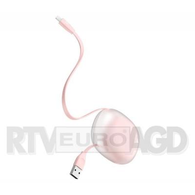 Baseus Zwijany kabel USB-C Let's go Little Reunion, 2A, 1m (biało-różowy)