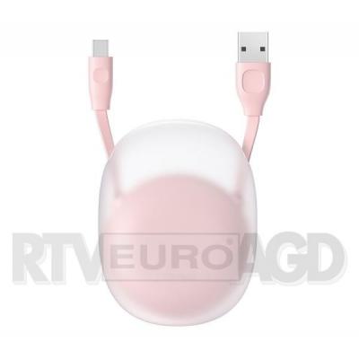 Baseus Zwijany kabel USB Lightning Let's go Little Reunion, 2A, 1m (biało-różowy)