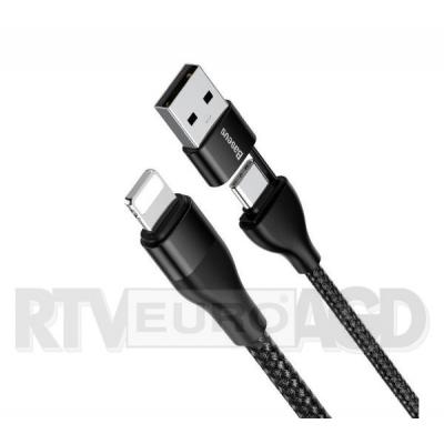 Baseus Kabel USB-C + USB do Lightning PD, 18W, 1m (czarny)