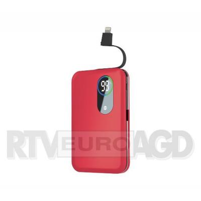 Forever Travel Battery 5000 mAh + kabel Lightning (czerwony)