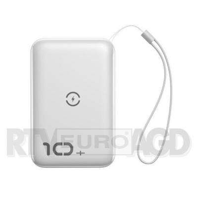 Baseus Powerbank Mini S z ładowaniem indukcyjnym, 10000mAh, 18W, USB (biały)