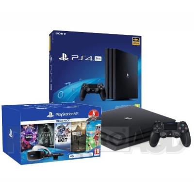 Sony PlayStation 4 Pro 1TB + PlayStation VR Megapack V2 (voucher 5 gier)