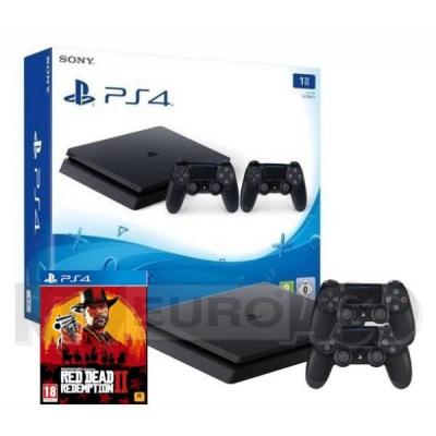 Sony PlayStation 4 Slim 1TB + 2 pady + Red Dead Redemption II