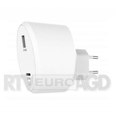 Xqisit Travel Charger 5,4A Dual USB+USB-C EU (biały)
