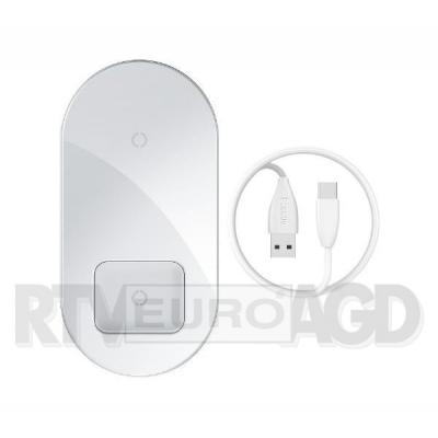 Baseus Qi 2w1 Simple 15W do smartfona i Apple Airpods (biała)