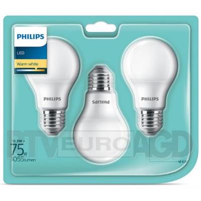 Philips LED 10,5 W (75 W) E27 3 szt.