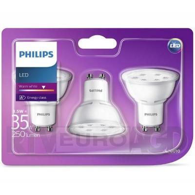 Philips LED 3,5 W (35 W) GU10 3 szt.