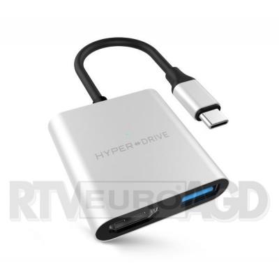 Hyper HyperDrive 4K HDMI 3-in-1 USB-C Hub dla MacBook, Ultrabook, Chromebook (srebrny)