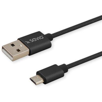 Kabel USB SAVIO CL-129 USB 2.0 A (M) - USB Typ C (M) Czarny