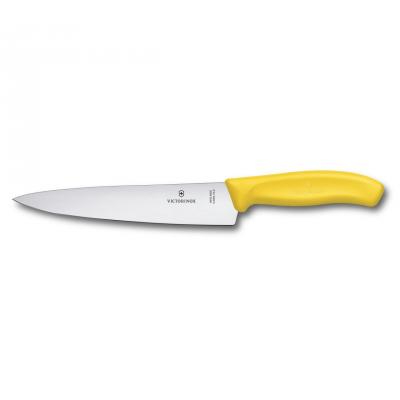 Nóż kuchenny victorinox, swiss classic, szerokie ostrze, 19cm, żółty, blister (6.8006.19l8b)