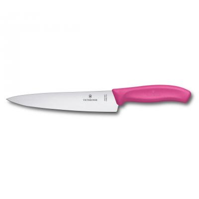 Nóż kuchenny victorinox, swiss classic, szerokie ostrze, 19cm, różowy, blister (6.8006.19l5b)