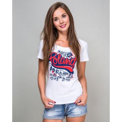 Koszulka patriotyczna damska surge polonia poland biała styl l