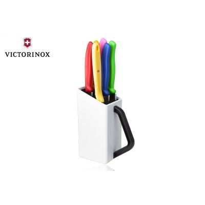 Noże kuchenne w bloku victorinox swissclassic utility, kolorowe - zestaw 6 szt.