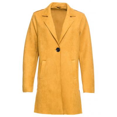 Płaszcz ze sztucznej skóry welurowej bonprix żółty