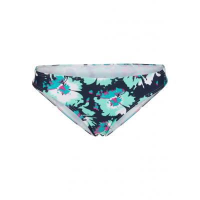 Figi bikini bonprix ciemnoniebiesko-miętowy w kwiatowy deseń