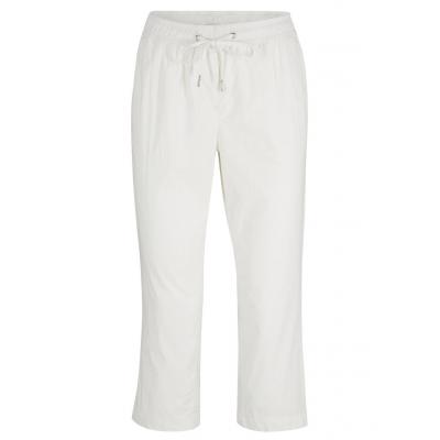 Spodnie 3/4 z wiązanym paskiem bonprix biały