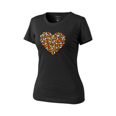 T-shirt damski (chameleon heart) - bawełna - czarny-black - xs (ts-wch-co-01-b02)