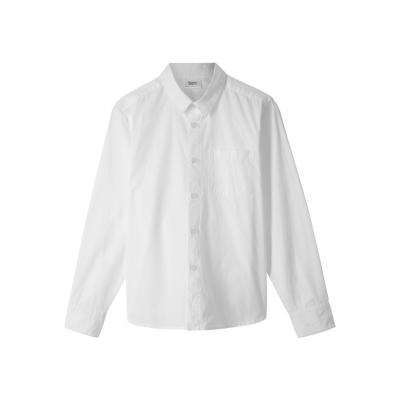 Koszula chłopięca z długim rękawem slim fit bonprix biały