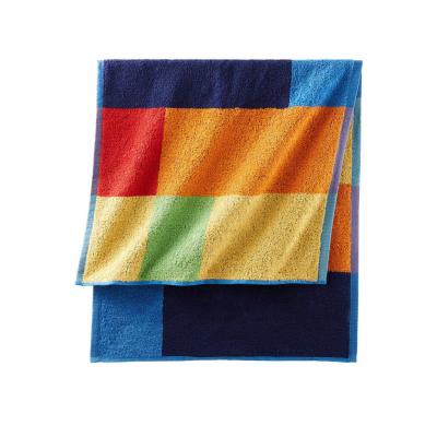 Ręczniki z nadrukiem w kolorowe kwadraty bonprix kolorowy