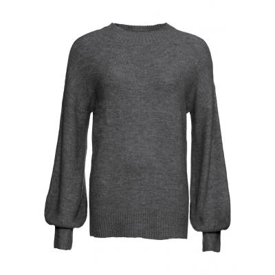 Sweter oversize ze stójką bonprix antracytowy melanż