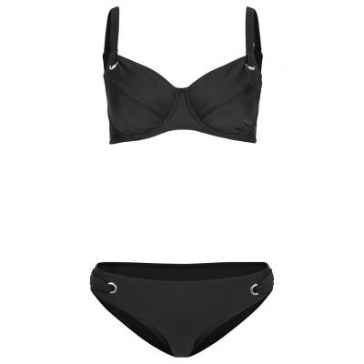 Bikini na fiszbinach minimizer (2 części) bonprix czarny