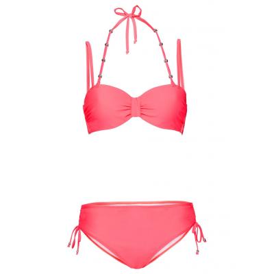 Bikini na fiszbinach (2 części) bonprix czerwony neonowy