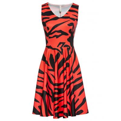 Sukienka w tygrysie cętki bonprix pomarańczowo-czarny
