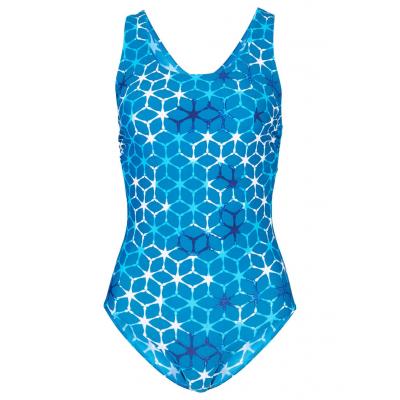 Kostium kąpielowy bonprix niebieskozielony z nadrukiem