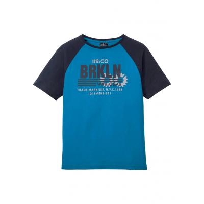 T-shirt slim fit bonprix niebieski oceaniczny - ciemnoniebieski