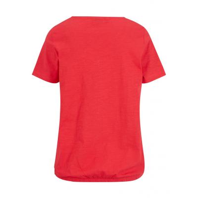 Shirt z plisą guzikową i gumką bonprix czerwony