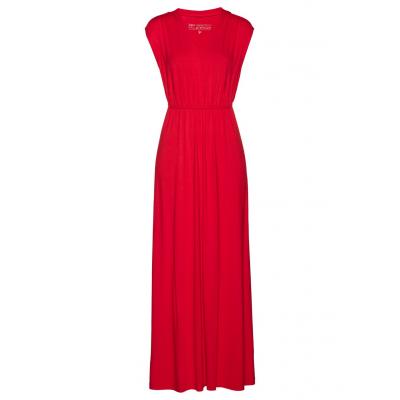 Długa sukienka z dżerseju bonprix czerwony
