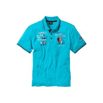 Shirt polo z efektownym zdobieniem bonprix błękit laguny
