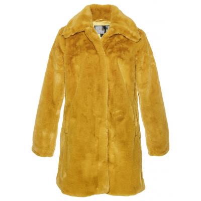 Płaszcz z polaru baranka bonprix żółty miodowy