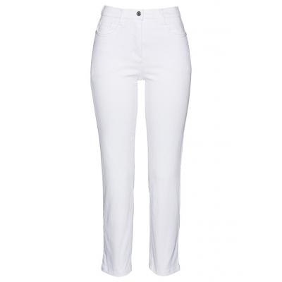 Spodnie ze stretchem 7/8 bonprix biały