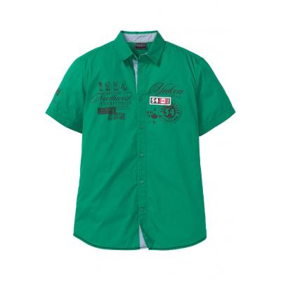 Koszula z krótkim rękawem i nadrukiem bonprix zielony miętowy
