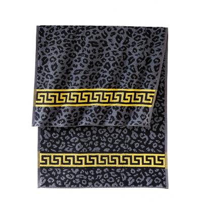 Ręczniki w cętki leoparda bonprix czarno-szary