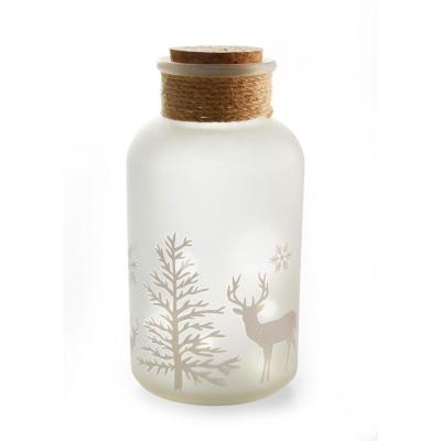 Dekoracyjna butelka szklana led "zima" bonprix biały oszroniony