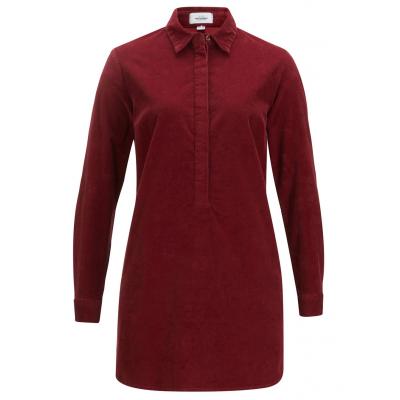Długa bluzka sztruksowa, bawełna organiczna bonprix czerwony rubinowy