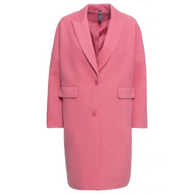 Płaszcz o-shape z materiału w optyce wełny, bonprix pastelowy dymny różowy