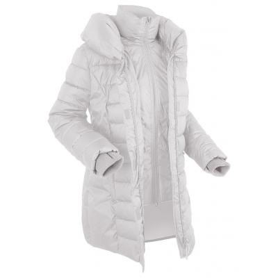 Krótki płaszcz outdoorowy 2 w 1, pikowany bonprix srebrny