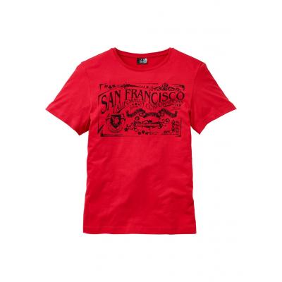 T-shirt z nadrukiem bonprix czerwony