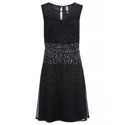 Sukienka z brokatowym wzorem bonprix czarny