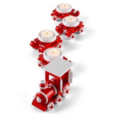Świecznik "pociąg świąteczny"(5 części) bonprix czerwono-biały