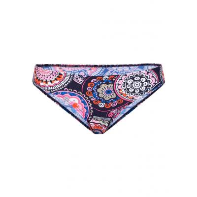 Figi bikini bonprix ciemnoniebiesko-różowy z nadrukiem