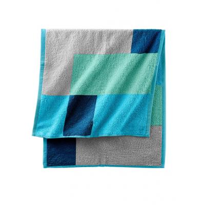 Ręczniki z nadrukiem w kolorowe kwadraty bonprix niebieskozielony morski